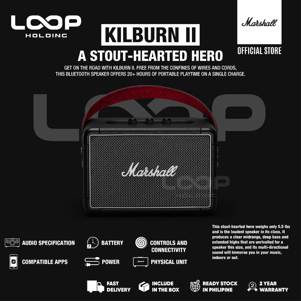 LoopHolding Marshall Kilburn 2 Wireless Bluetooth Speaker Outdoor