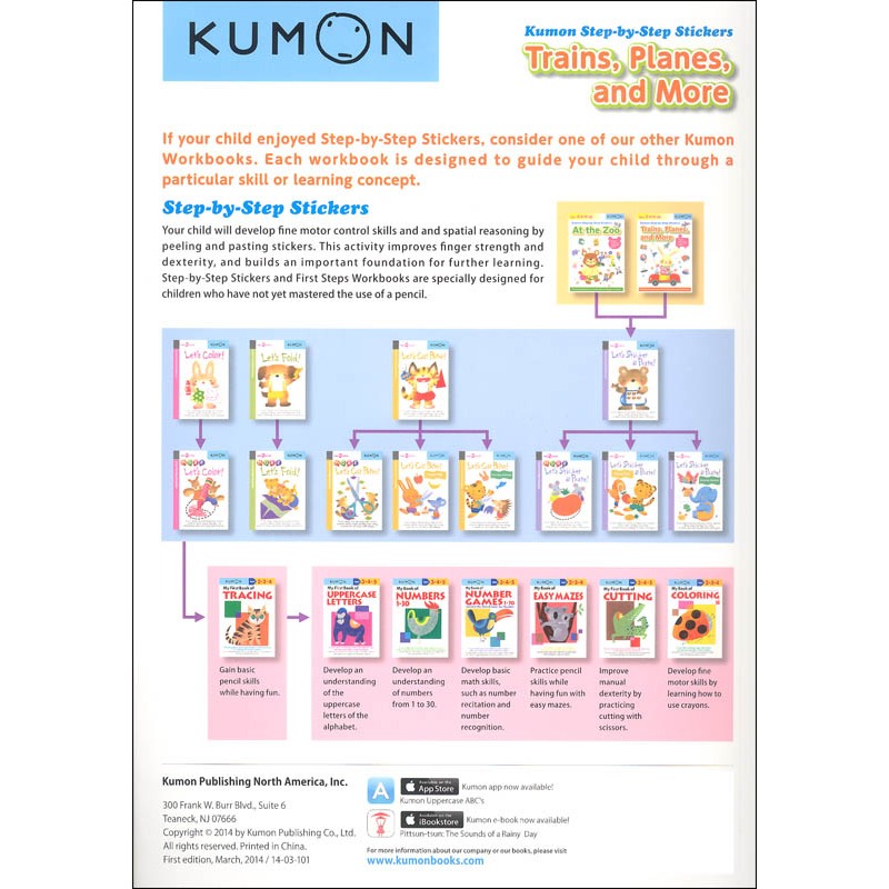 Kumon Step by Step Stickers: At the Zoo & Trains, Planes and More (Ages ...
