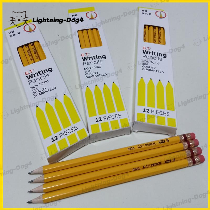 12pcs/Box Original G.T. writing Pencil Soft Medium Hard Pencil School