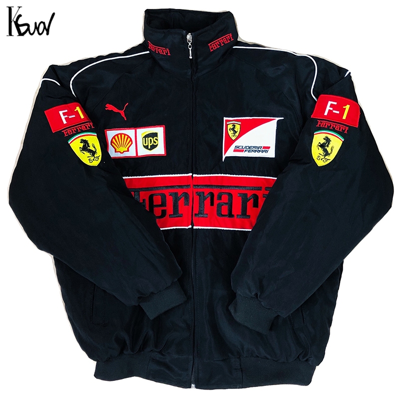 F1 Ferrari Jacket For Women Red Vintage Racing Unisex Jacket Bomber ...