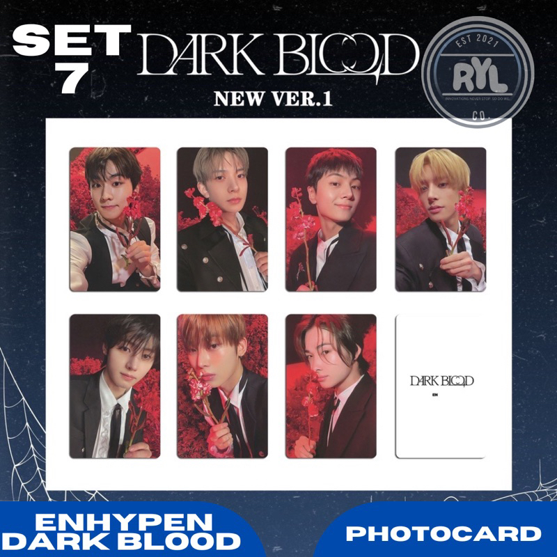 7 pcs/set] EN- 'Dark Blood' Album Photocards with BACK print