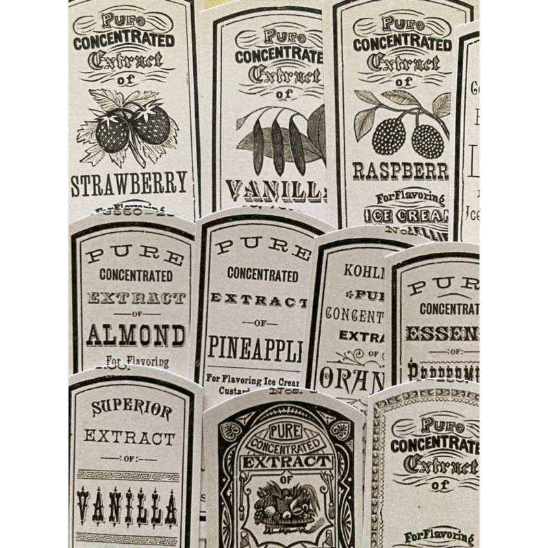 Random Black and Red Vintage Apothecary Labels | Shopee Philippines