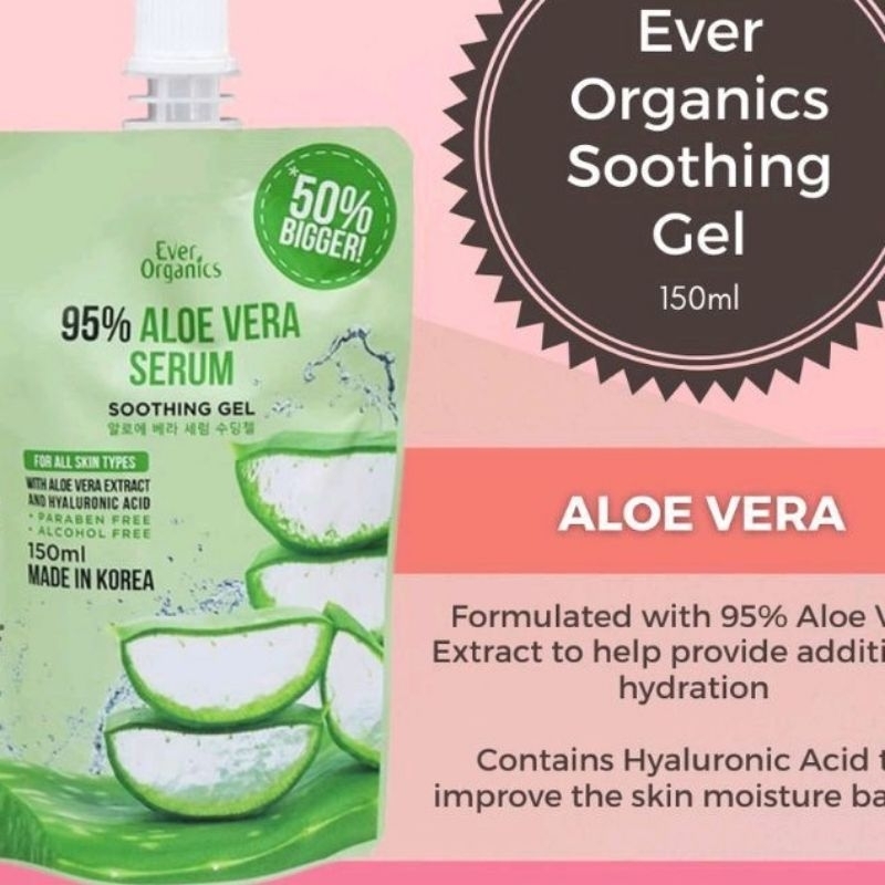 Ever Organics Aloe Vera Soothing Gel 150ml Shopee Philippines 1490