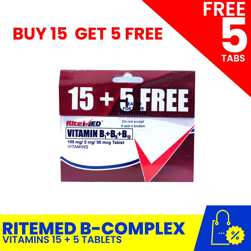 RITEMED Vitamin B1+B6+B12 Complex 15+3 tablets (Good Health And WellBeing) Shopee Philippines