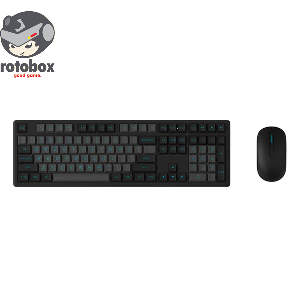 AKKO MX108 Black&Cyan Wireless Keyboard and Mouse Combo Shopee