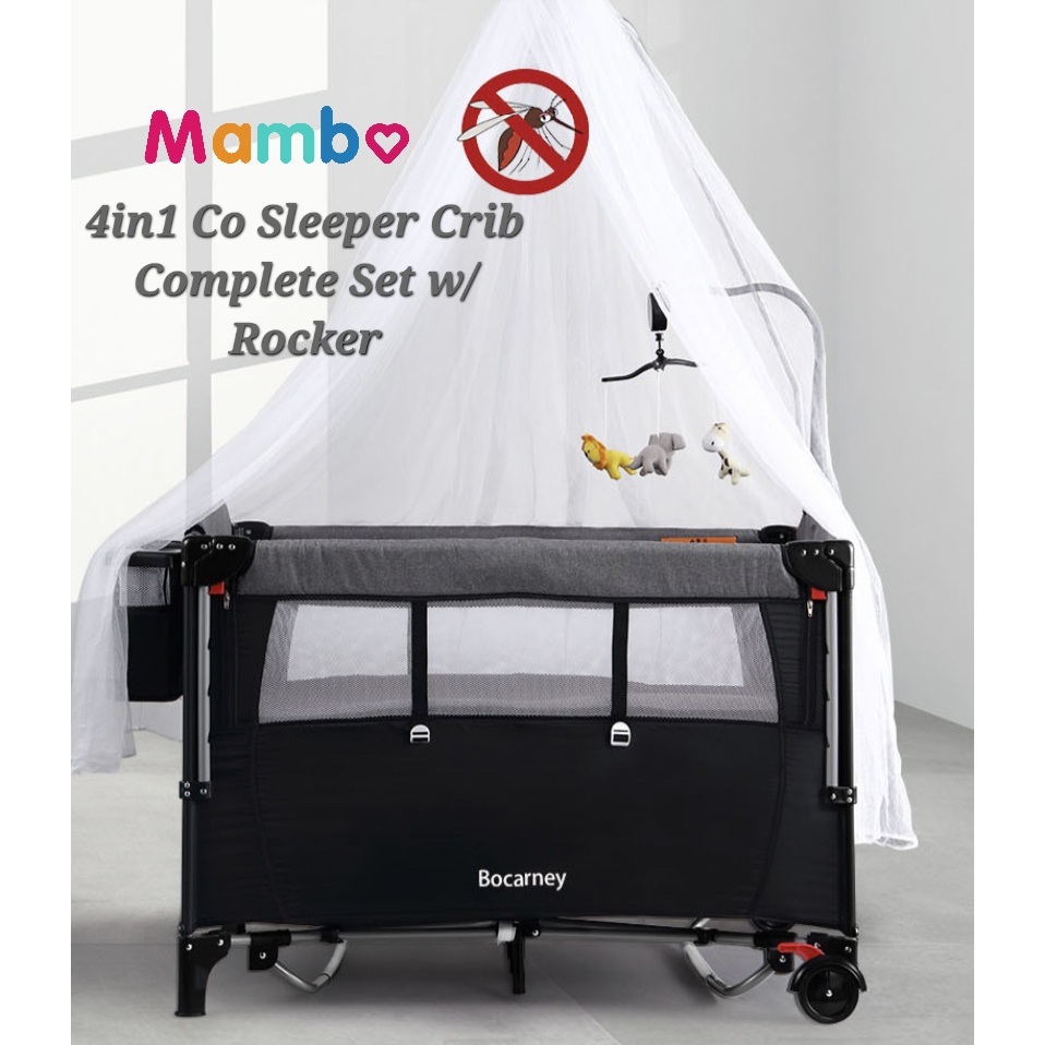 Mambobaby Foldable 4in1 Baby Co Sleeper Crib And Playpen With Mosquito