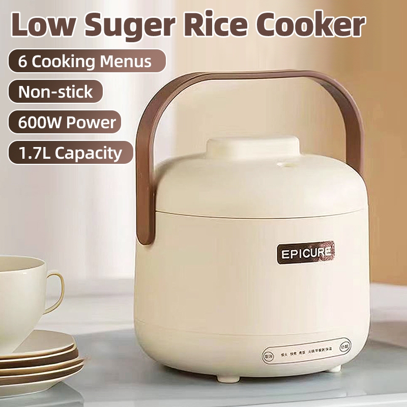 Lowsugar Desugar Rice Cooker Mulitfunctional Electric Cooker 1.7L Mini