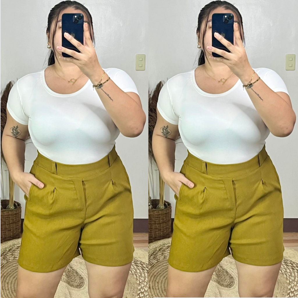 Plus size high waisted shorts best sale