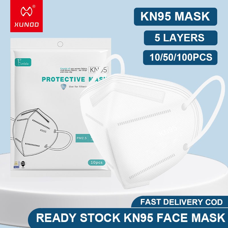 XUNDD KN95 50pcs 5Ply face mask 3D Anti Dust Pollution Face Mask