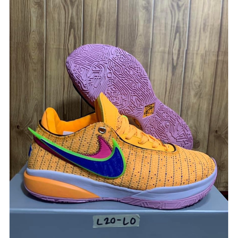 Purple and cheap yellow lebron shoes