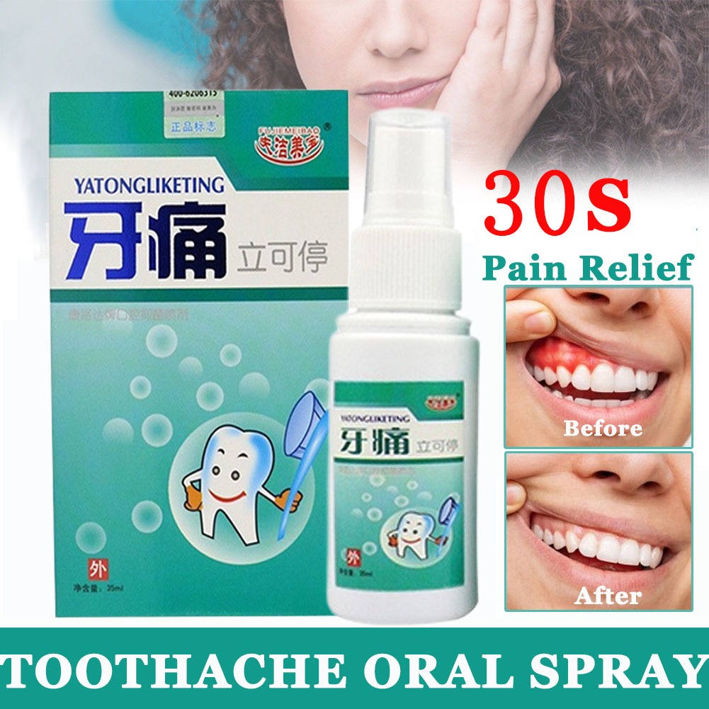 Toothache Spray Teeth Pain Relief Care Gum Inflammation &Swelling Periodontitis Treatment 35ml