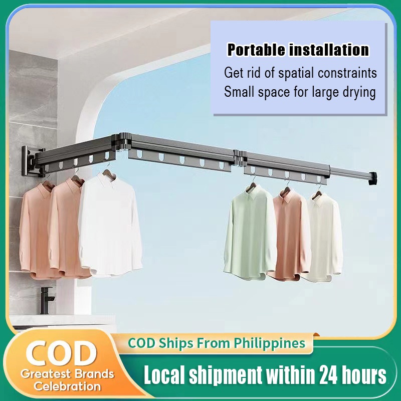 （Spot goods）-Foldable balcony wall hanging clothes drying rack window  clothes drying rack