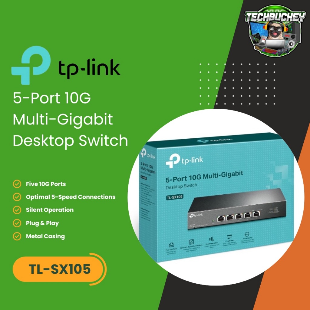 TP-Link TL-SX105 5-Port 10G Multi-Gigabit Desktop Switch | Shopee ...