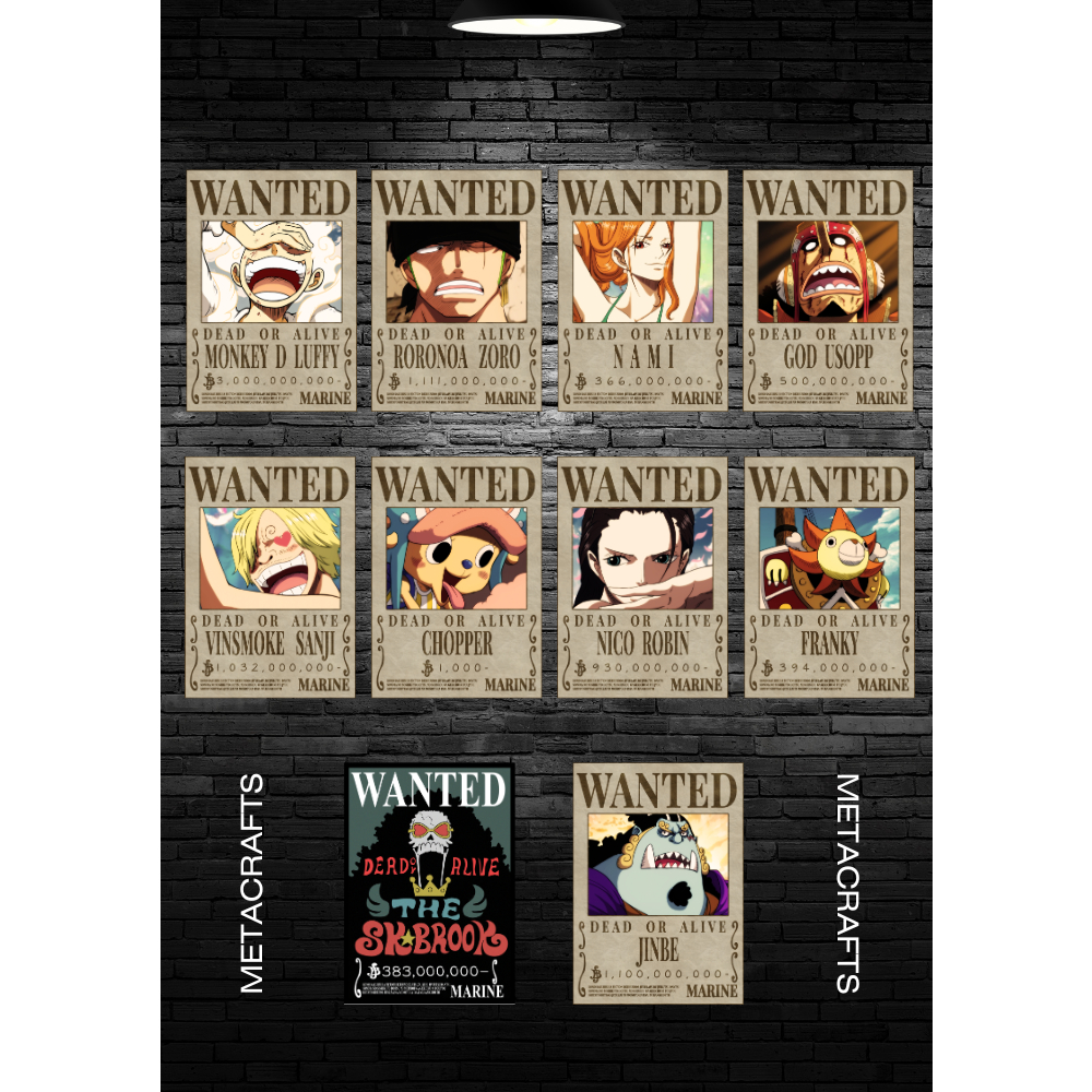 One Piece Wanted Posters Updated Bounties Post Wano Arc High Quality Set Shopee Philippines