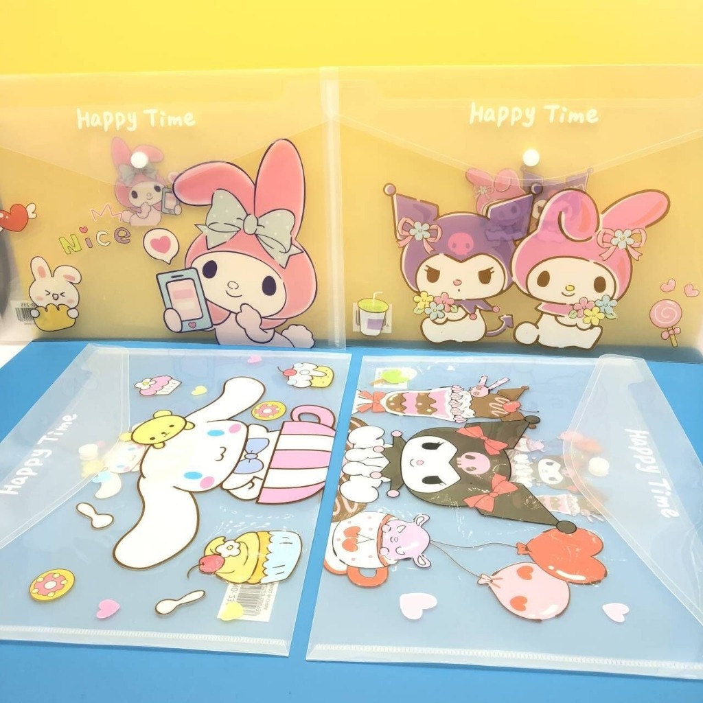[#DH013] A4 Cute Sanrio Plastic Envelope Document Organizer Office ...