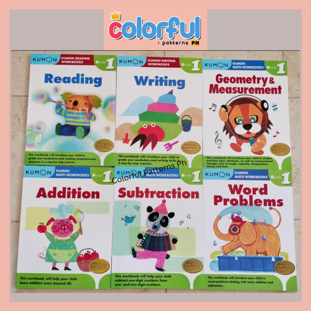Kumon Grade 1 Complete Set 6 books (Reading, Writing, Geometry