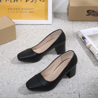 「KAEVE」2 INCH black block heels school shoes for women work shoes KH ...