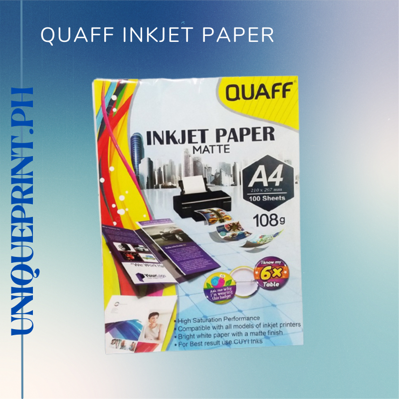 Matte Inkjet Paper A4 108GSM (100 sheets per pack) | Shopee Philippines