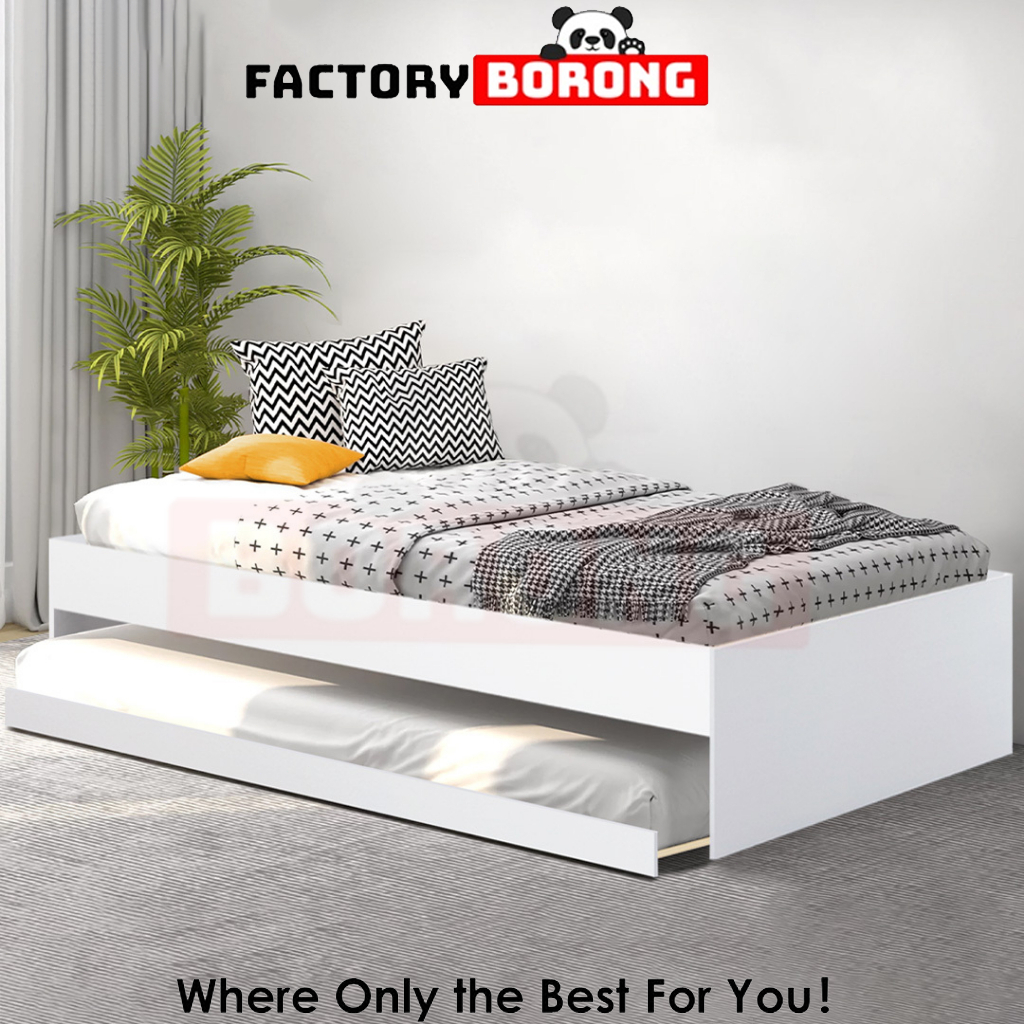 *READY STOCK* Wooden Single Bed Frame - White | Shopee Philippines