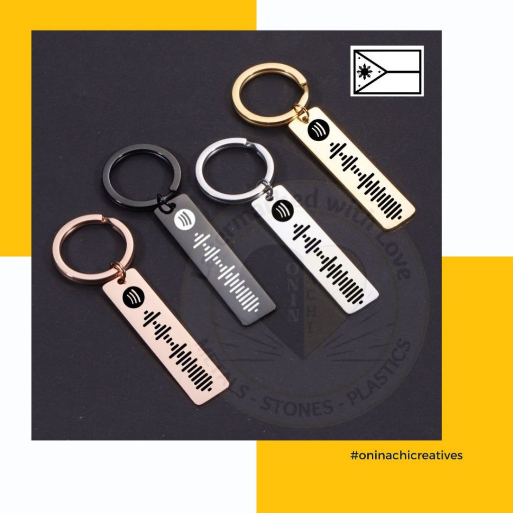 oninachi Drop Code Metal Keychain, Laser engraved spotify code, mores ...