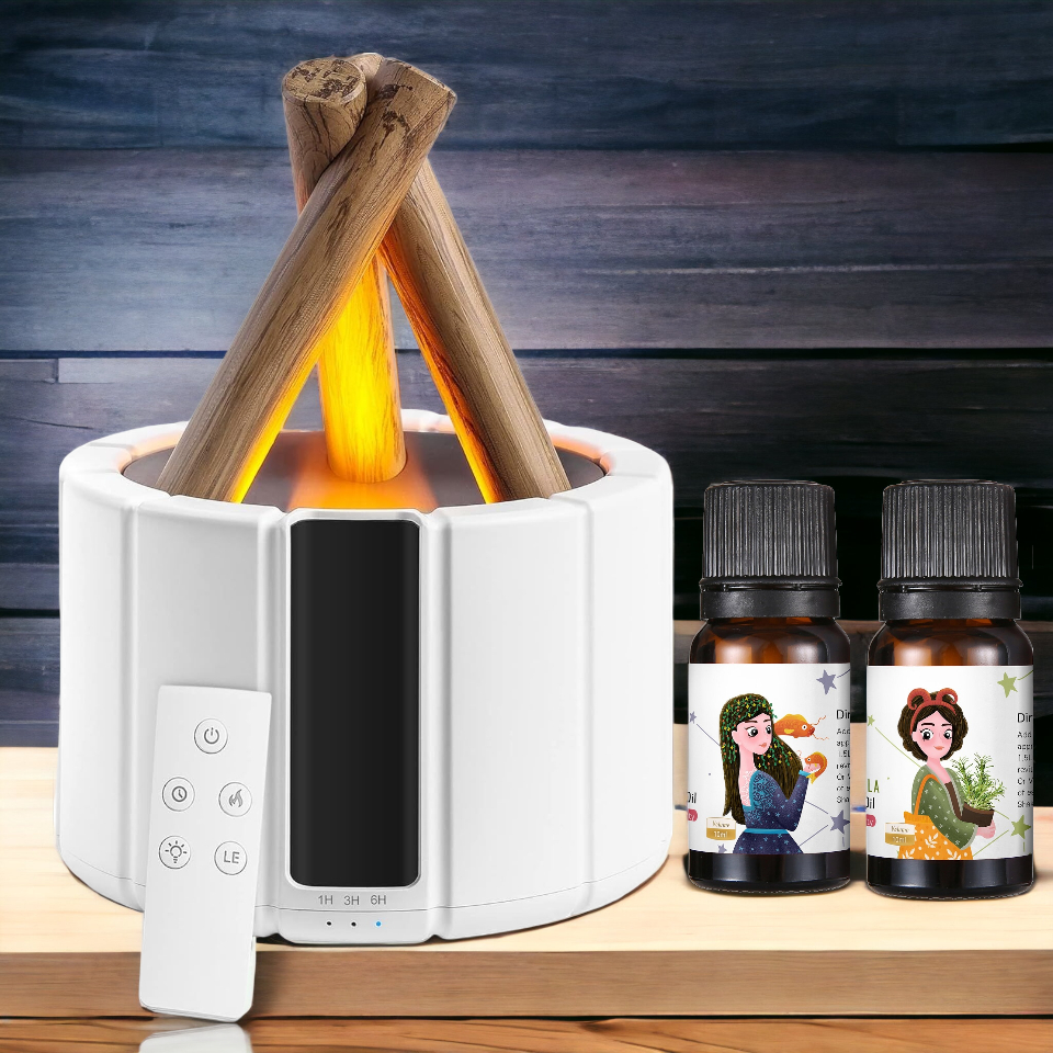 USB Bonfire Flame Fire Humidifier Aroma Diffuser Home Essential Oil