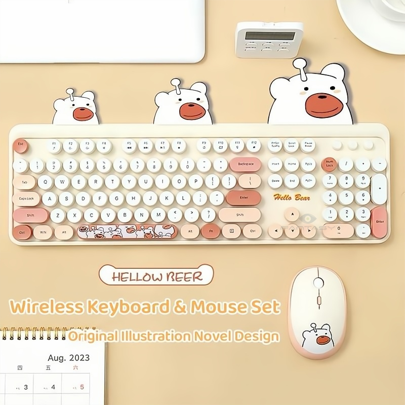 MOFii GEEZER Hello Bear Original Illustration Office Keyboard and Mouse