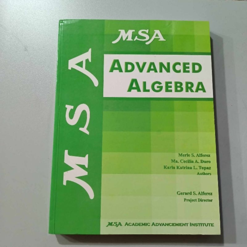 MSA Advance Algebra By: Merle S.Alferez | Shopee Philippines