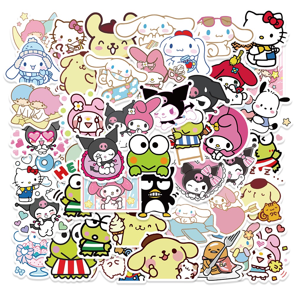 50Pcs kuromi sanrio Character Stickers Anime DIY Fashion Mixed Doodle ...