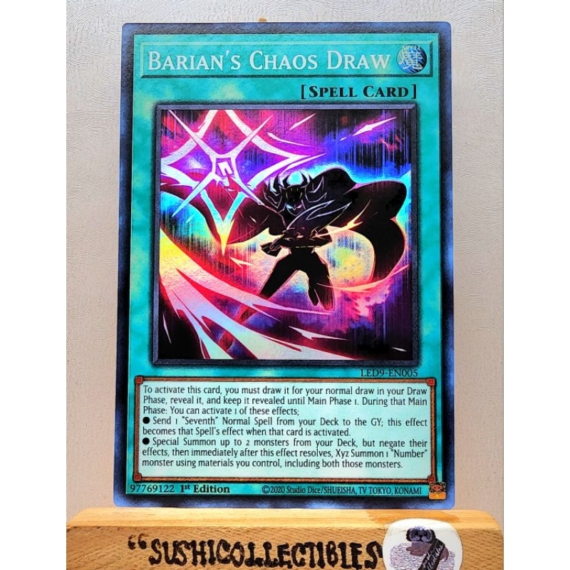 Yugioh! 1x Barian's Chaos Draw (LED9 Super Rare) 1st Edition READ