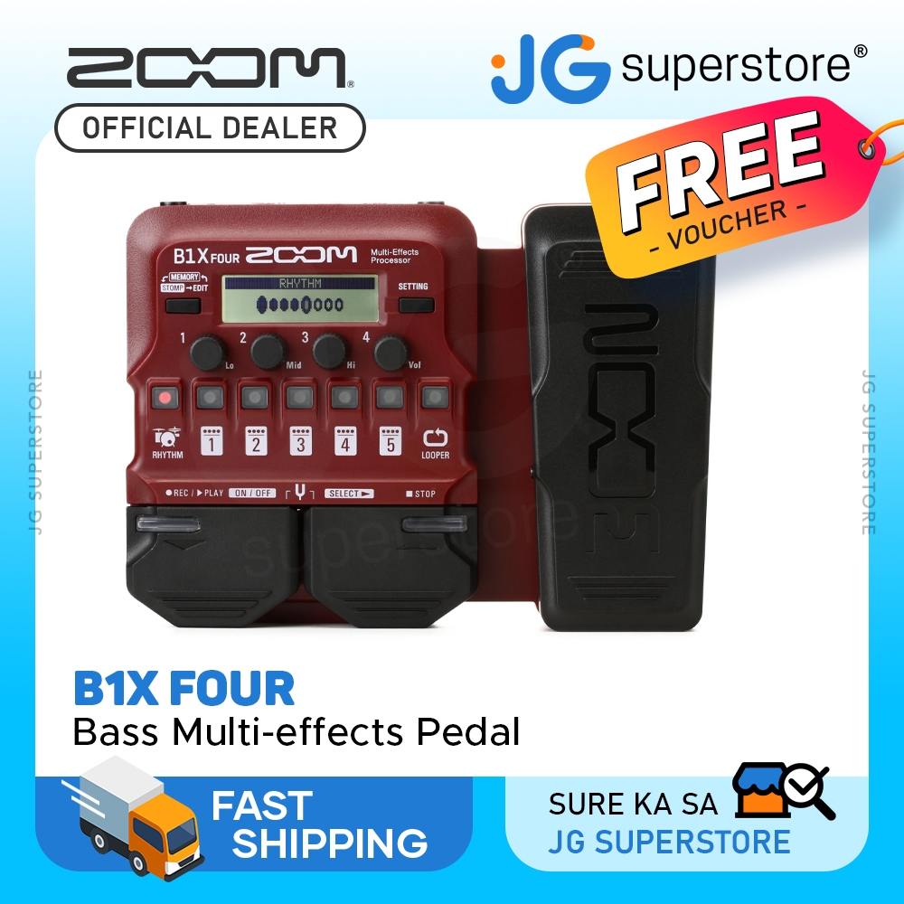 Zoom B1X Four Bass MultiEffects Pedal with Expression Pedal JG