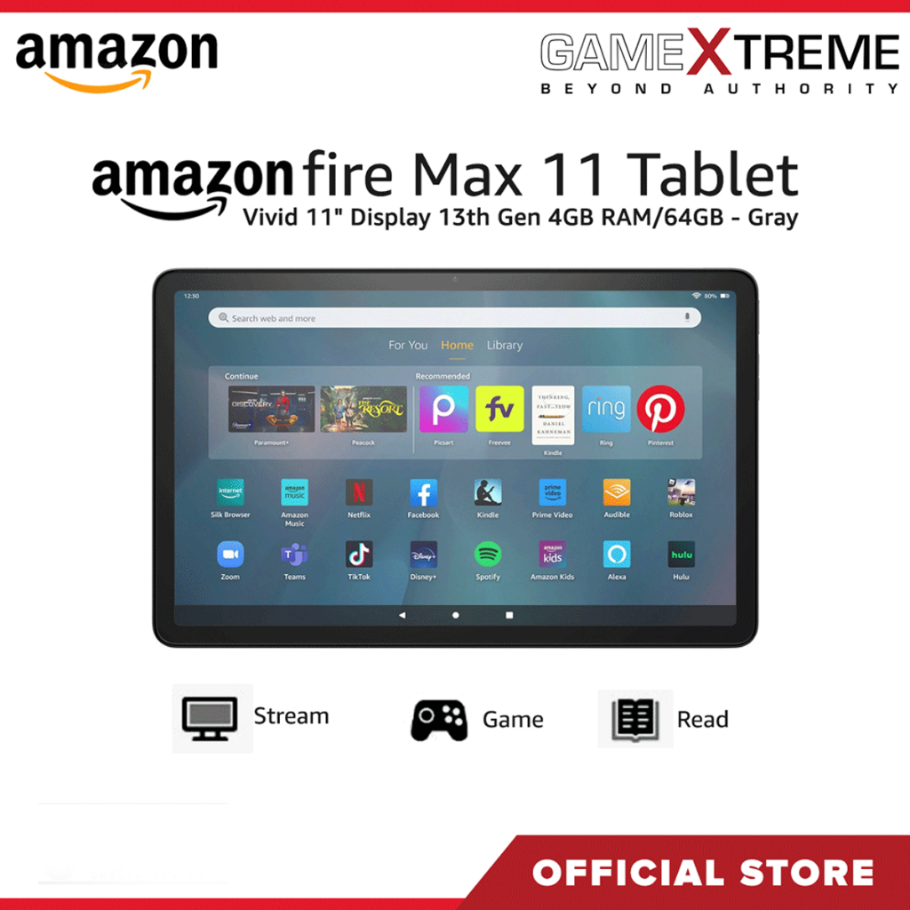 Fire Max 11 Tablet Vivid 11 Display 13th Gen 4GB RAM/64GB - Gray