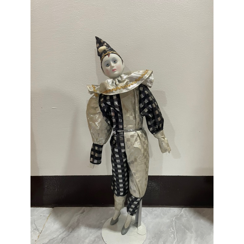 Vintage Jester Porcelain Poseable Harlequin Clown Doll 19” | Shopee ...