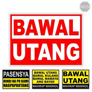 Bawal Utang Tindahan Sign - Laminated Signage Labels - A4 Size | Shopee ...