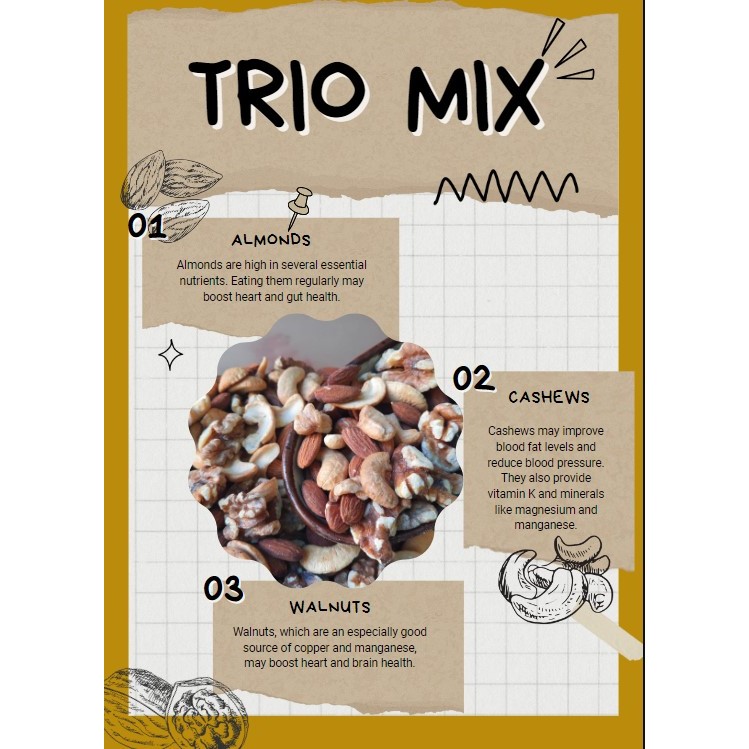 TRIO MIx I roasted cashews, walnuts, almonds in 1 I by MyNUTSHOP ...