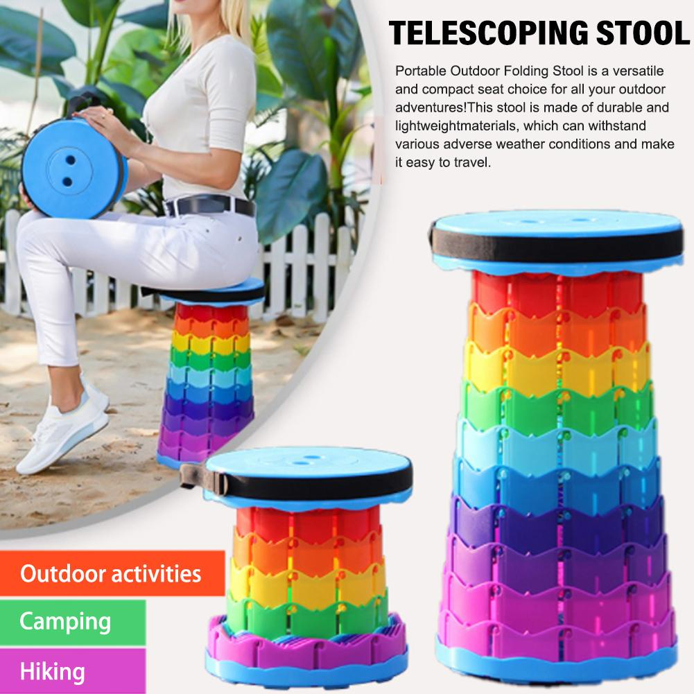 Portable Telescopic Stool Retractable Folding Stool Outdoor Play Queue ...