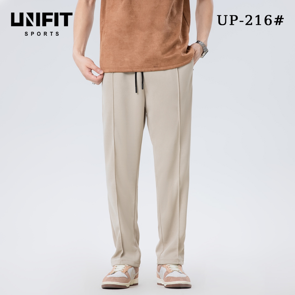 Unifit Mini Waffle Jogging Pants Men With Pockets Drawstring Straight Cut Plain Trouser Pants Up 3380