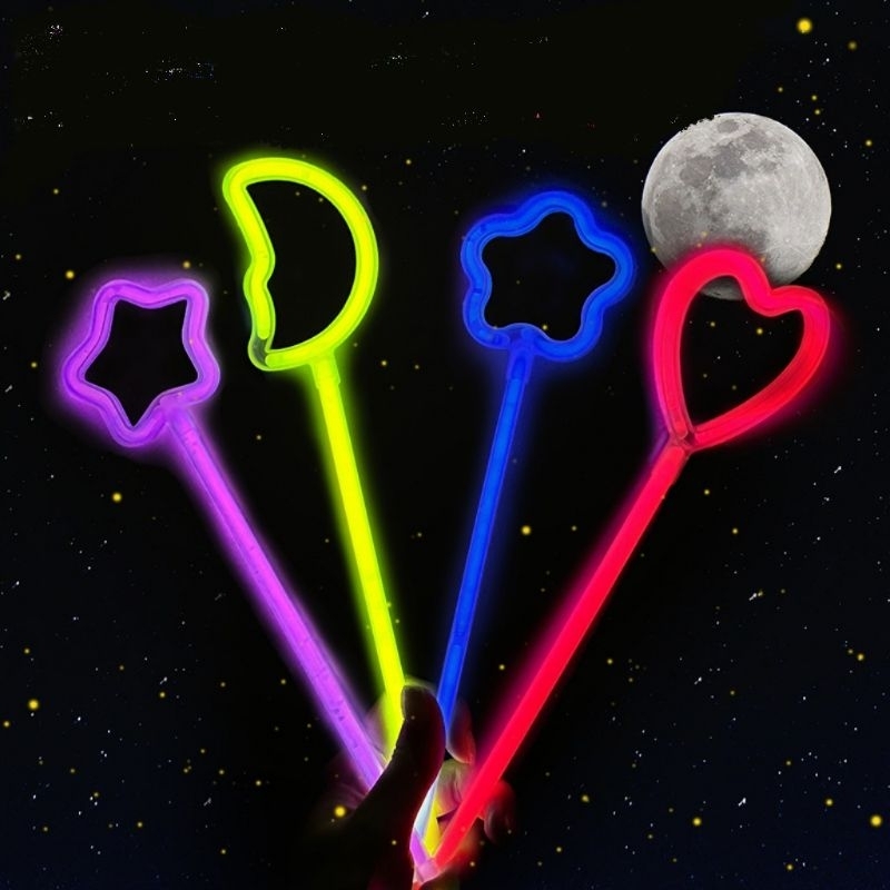 Glow Star Heart Moon Wand Glowing In The Dark Neon Various Shape ...