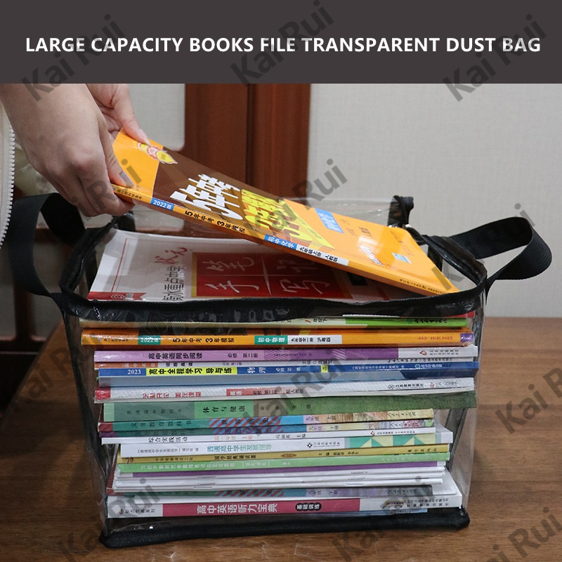 Book Storage Bag Transparent Collection Container Stackable Case with ...