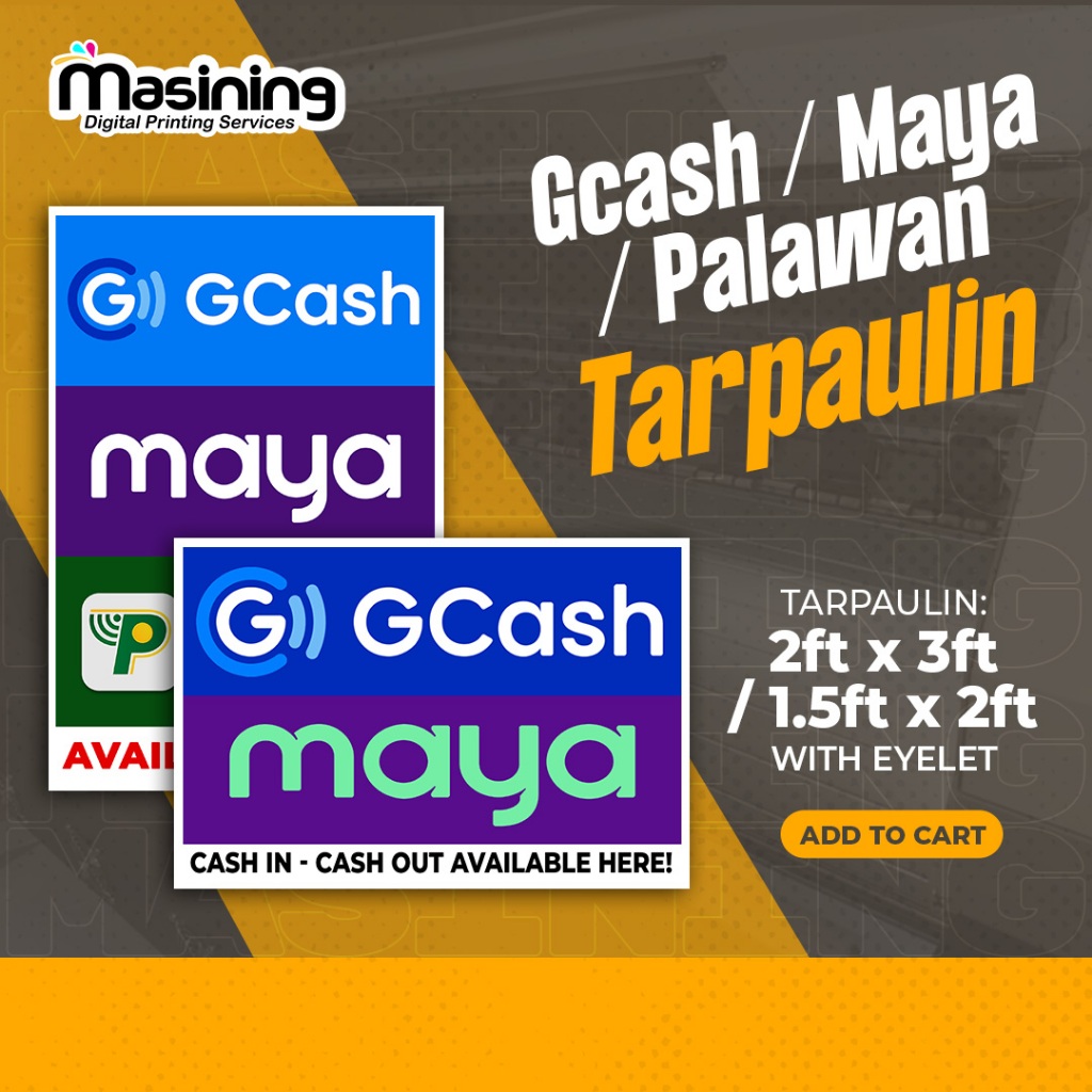 Gcash Maya Palawan Business Tarpaulin 3ft X 2ft 15ft X 2ft