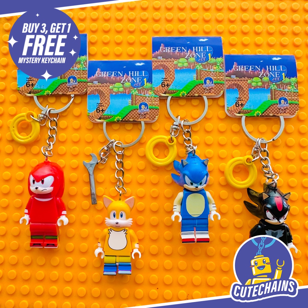 [PROMO] Sonic the Hedgehog Knuckles Tails Custom Brick Keychain ...