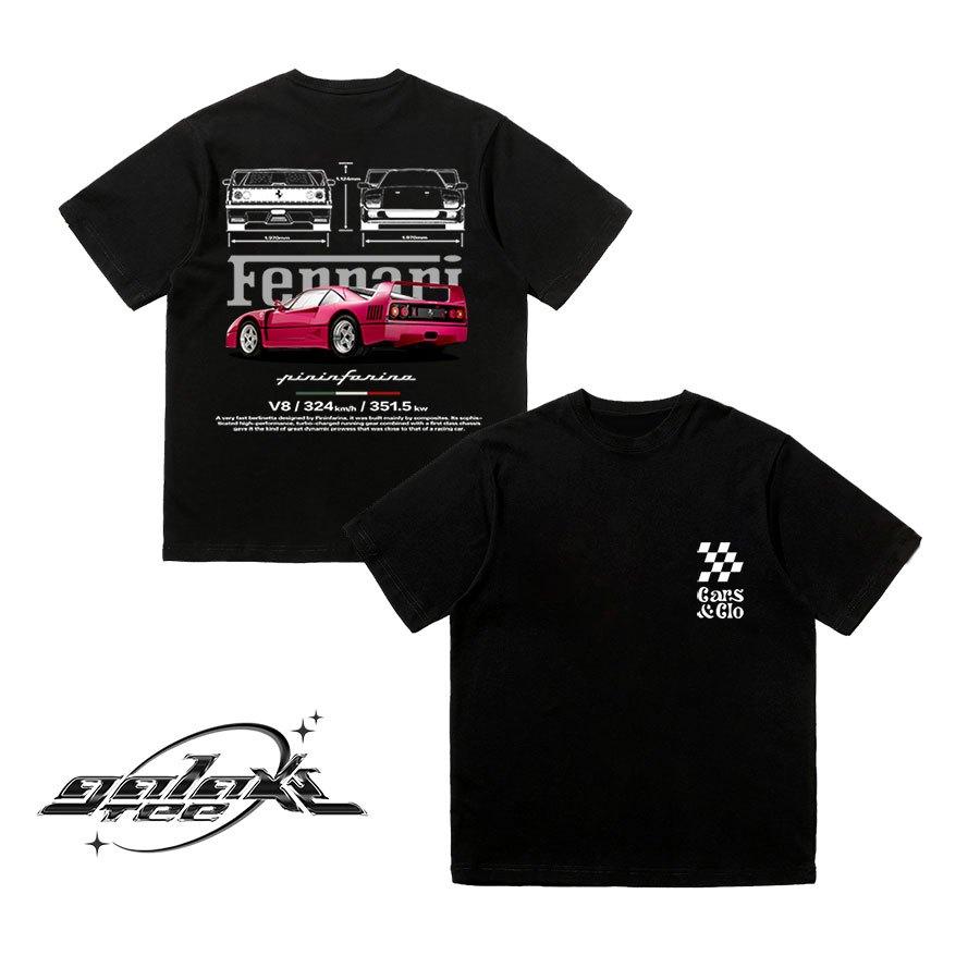 FERRARI SHIRT F40 LBWK LIBERTY WALK T-Shirt Automotive tee JDM TEE ...