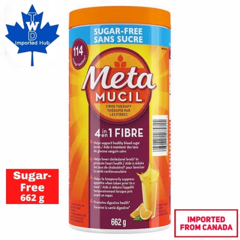 *MADE IN CANADA* METAMUCIL SUGAR FREE Orange Fibre Powder 662g EXP
