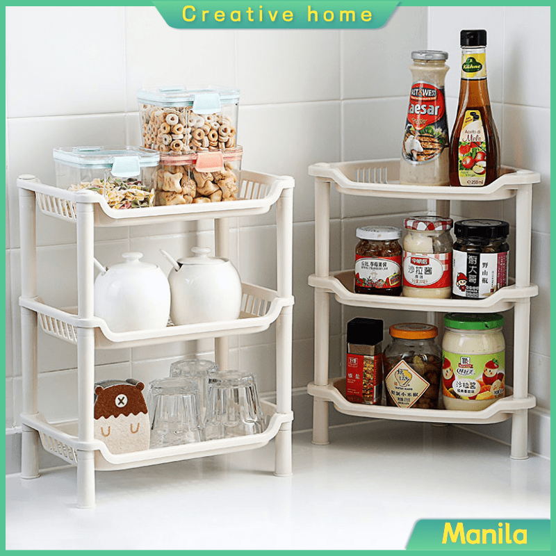 B39 3Layer Corner cabinet corner triangle kitchen shelf desktop storage ...