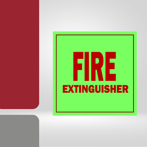 Luminous Fire extinguisher signage glow in the dark cut out sticker on ...