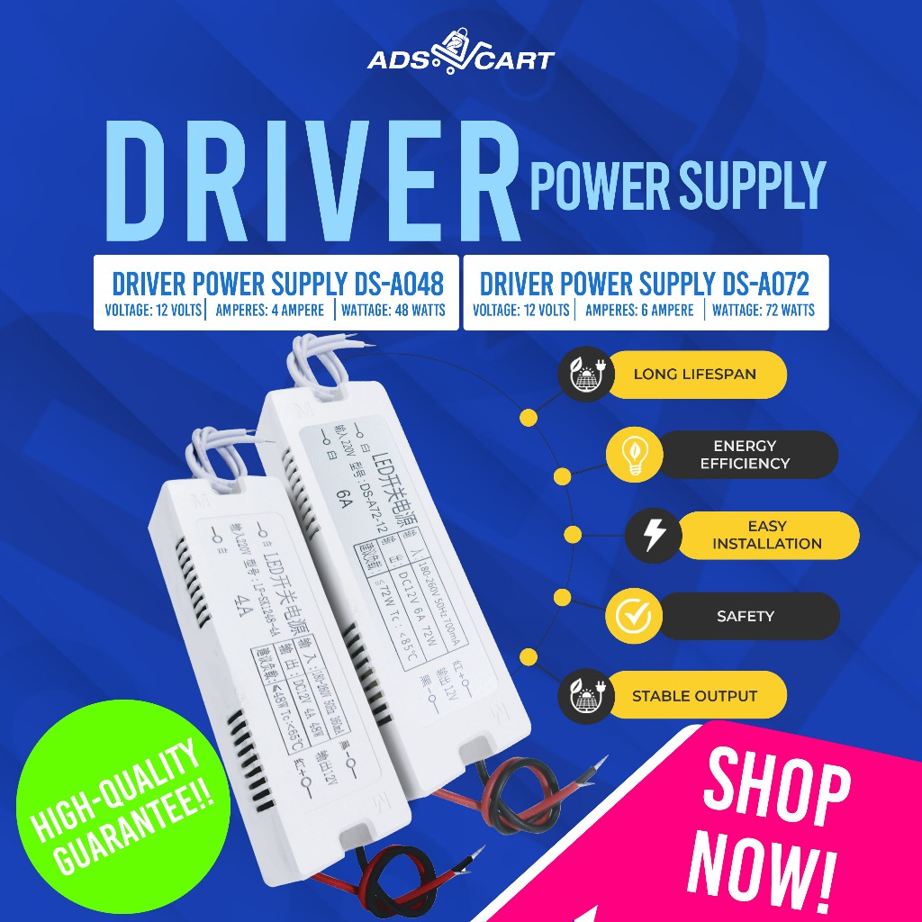 ADS Driver Power Supply DS-A048 & DS-A072 l 48 and 72 watts l 12volts l ...