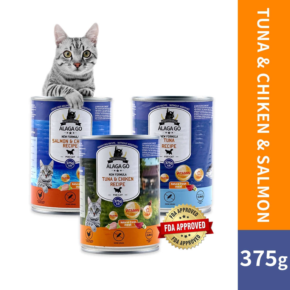 ALAGA GO! Cat Food Canned 375g Cat Wet Food Can Pet Food Salmon/Chicken