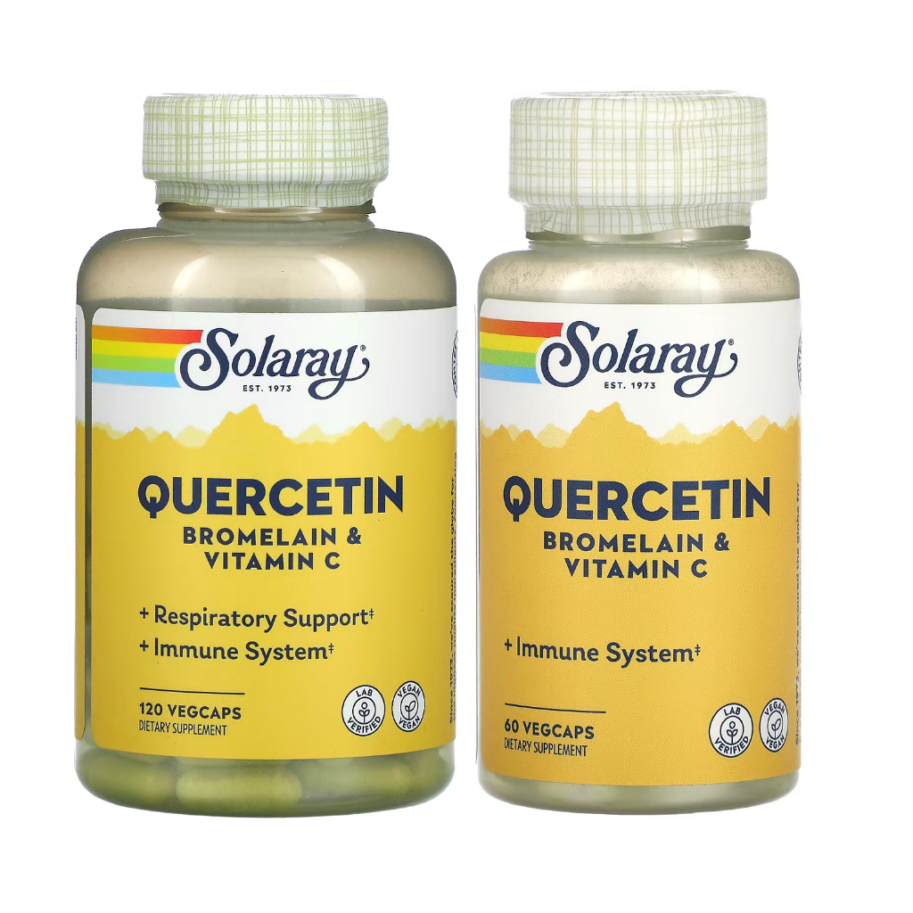 Solaray, Quercetin, Bromelain & Vitamin C, 60 or 120 VegCaps Shopee