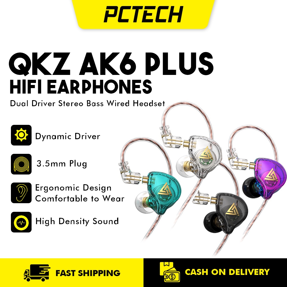 Qkz Ak6 Plus Hi Fi Headphone Detachable Audio Cable Dynamic Subwoofer