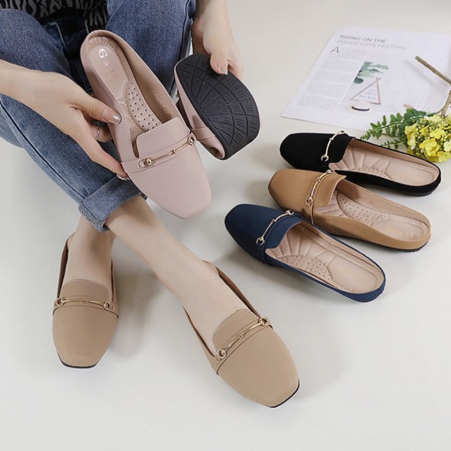 WOMEN KOREAN HALF FLAT DOLL SHOES Korea flat shoes | Shopee Philippines