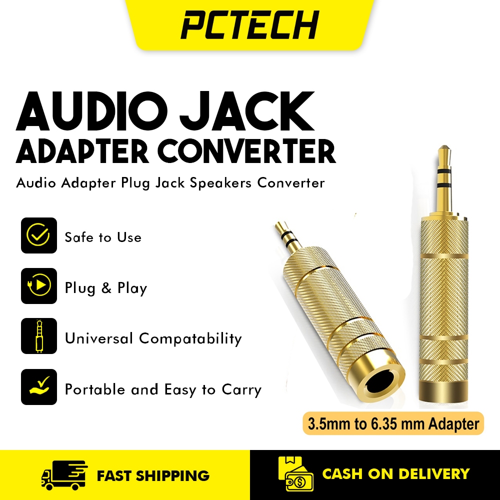 Popcorn 3.5mm To 6.35mm Audio Adapter For Mobile Phone Pc 3.5 Plug 6.35 ...